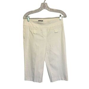 Style & Co Women's Bright White Pull-On Stretch Capris Size Medium Pockets